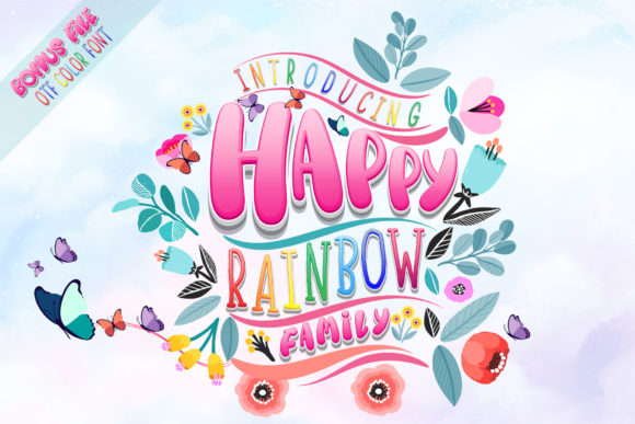 Happy Rainbow Family: A Playful Trio Font for Creative Projects