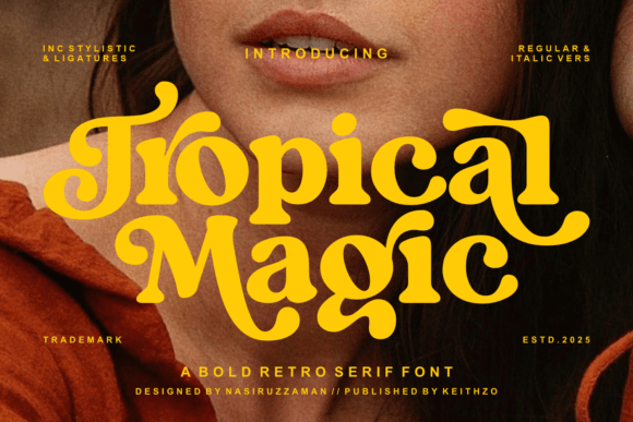 Tropical Magic: A Groovy Serif Font for Vintage Design